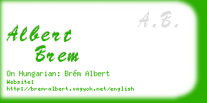 albert brem business card